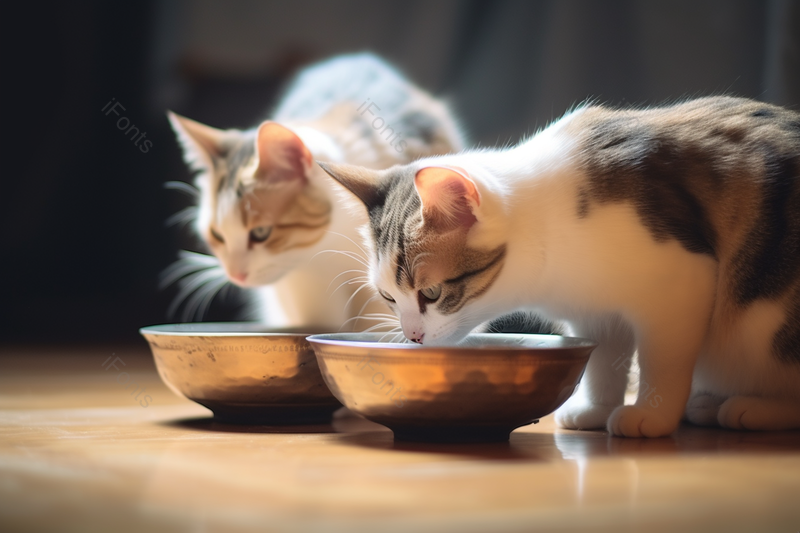 唯美的短毛宠物猫咪吃饭喝水画面狸花猫,高清,摄影图,摄影图片,图片大全,摄影图免费下载